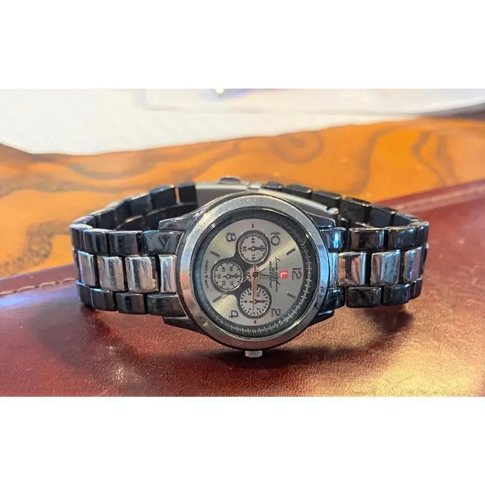 Women's 30mm Luis Cardini Watch, Gun Metal and Silver Tones